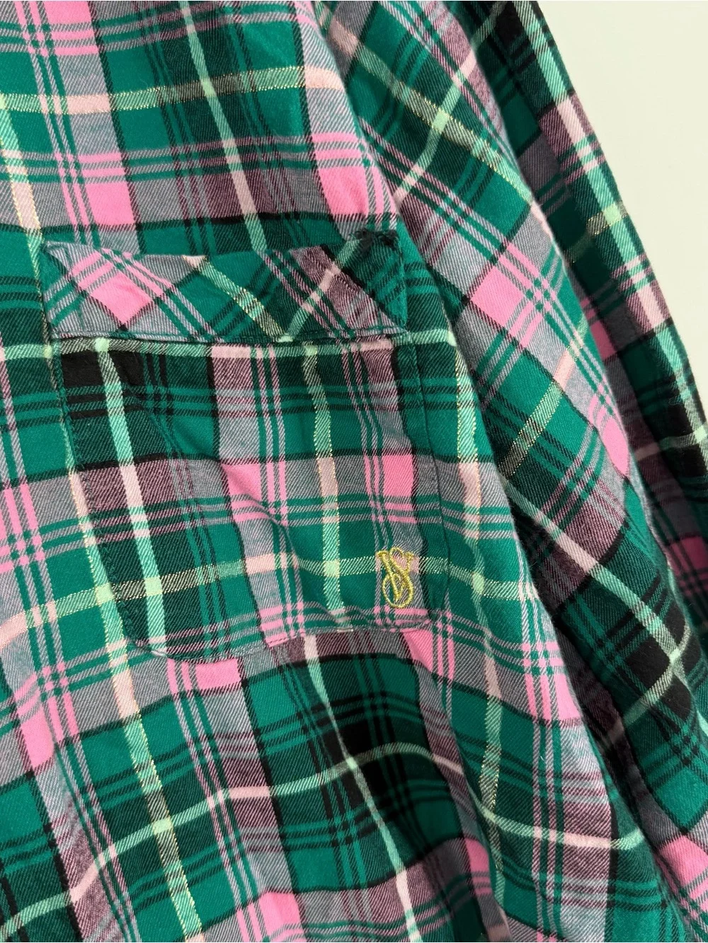 Victoria’s Secret Pajama Set Size 2X Plaid 2 Piece Women’s Button Up Flannel